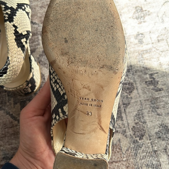 Snake Print Sling Back Shoes - Picture 9 of 11